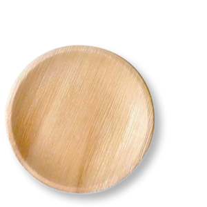 Round Palm Leaf Plates: Palm Leaf Round Flat Plate 15cm (25 PACK)
