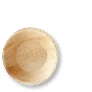 Round Palm Leaf Plates: Palm Leaf Round Dish 13 x 1.5cm (25 PACK)