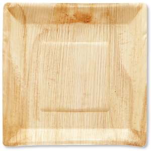 Square Palm Leaf Plates: Palm Leaf Square Flat Plate 25cm (10 Pack)