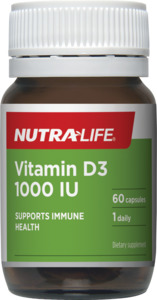 Nutralife Vitamin D3 1000IU Capsules
