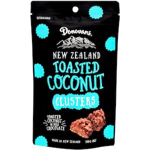 Boxed Chocolates: Donovans Toasted Coconut Clusters 150g