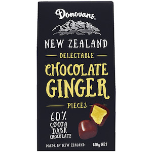Boxed Chocolates: Donovans Dark Chocolate Ginger 180g