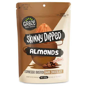 Boxed Chocolates: Graze Skinny Dipped Espresso Dusted Dark Chocolate Almonds 300g