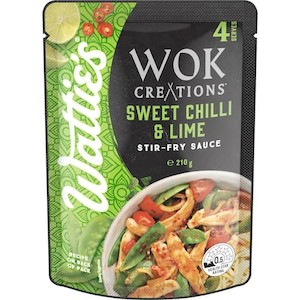 Watties Wok Creations Stir-fry Sauce Sweet Chilli & Lime 210g
