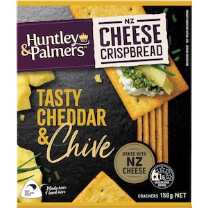 Biscuits: Huntley & Palmers Crispbread Tasty Cheese & Chives 150g