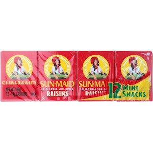 Baking: Sunmaid Raisins 14g boxes 12 pack