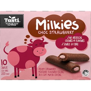 Tasti Milkies Cake Bars Choc Strawberry 200g