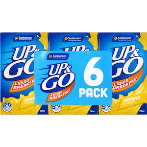 Drinks: Sanitarium Up & Go Liquid Breakfast Banana 250ml 6pk