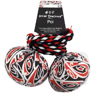 Gifts Magazines: NZ Poi Maori Patterned Red Fabric