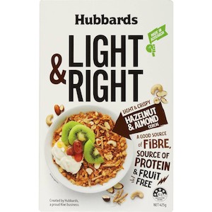 Cereals: Hubbards Light & Right Cereal Hazelnut & Almond 425g
