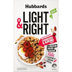 Hubbards Light & Right Cereal Cranberry & Almond 450g