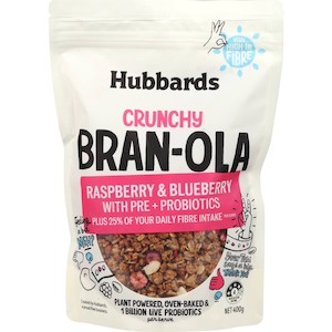 Cereals: Hubbards Bran-ola Granola Raspberry & Blueberry 400g