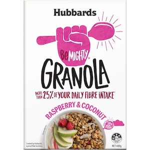 Cereals: Hubbards Be Mighty Granola Raspberry & Coconut 400g