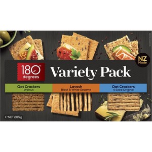 Biscuits: 180 Degrees Crackers Premium Variety Pack 285g