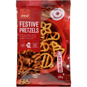 Biscuits: Pams Festive Pretzels 200g