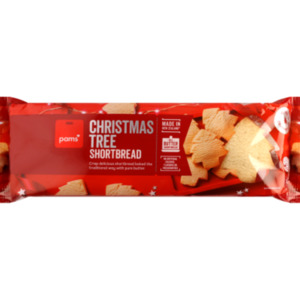 Biscuits: Pams Christmas Tree Shortbread 240g