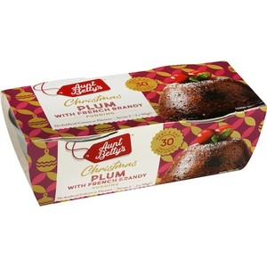 Cakes Puddings: Aunt Bettys Christmas Pudding Traditional Plum 220g 2 Pack
