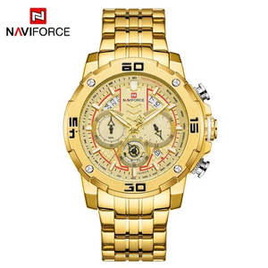 Watches: Naviforce Golden Men Watches