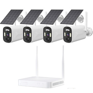 Home Security: 4 ch Rechargable solar camera