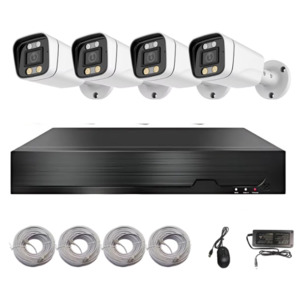 Home Security: 4MP 4 Channel POE CCTV Security Camera System Full Color Night Vision