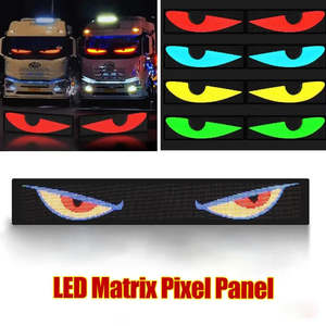 Automobile Accessories: LED Matrix Pixel Panel, Scrolling Bright Advertising LED Signs, Flexible USB 5V LED Car Sign Bluetooth App Control