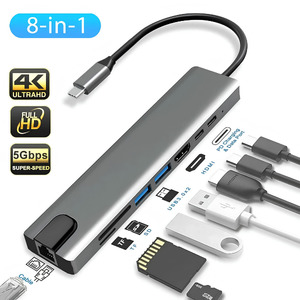 Frontpage: 8-in-1 (USB-C TO PD+SS+2XHDTV+TYPE C+SD+TF+RJ45)