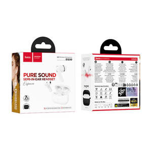 Semi-In-Ear TWS Earbuds with 7 Hours, Carry Case and Snap Hook (EQ30) White