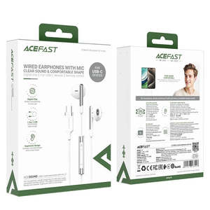Universal Digital USB-C Wired Earphones with Microphone, Nylon Braided Wire (L3)