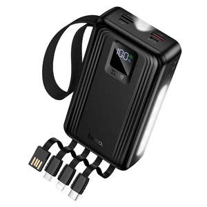Our Best Sellers: 22.5W PD+QC Power Bank with 4 Built-in Cables, Digital Display, 2x LED Lights (20000mAh) (J173)