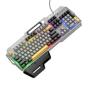 All: Ergonomic Wired Gaming Keyboard with RGB Rainbow Light, 6-Key Anti-Ghosting, Integrated Wrist Rest (GM702)