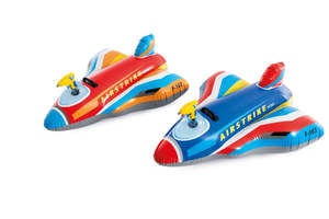 Frontpage: Intex 57531 Kids Inflatable Airplane Ride-On Pool Float with Built-In Water Gun