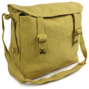 Back To School: Large Canvas Haversack - Khaki