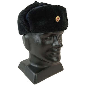 East German Army Surplus: East German Navy Ushanka With Badge