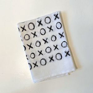 Tea Towel: XOXO Tea Towel (Linen & cotton blend) *** REDUCED TO CLEAR - 15% OFF! ***
