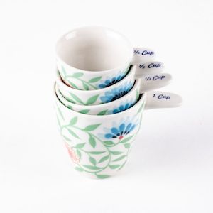 Kitchen Ceramics: Ceramic Floral Measuring Cups *** CLEARANCE - 20% OFF! ***