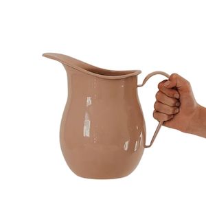 Dishy Enamel Water Pitcher - Clay Pink