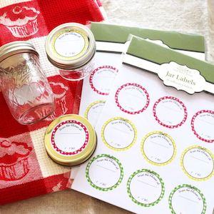 Preserving Jar Labels - Gingham