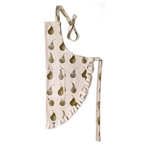 Aprons: Raine & Humble Pear Frill Apron - Khaki *** CLEARANCE - 30% OFF! ***