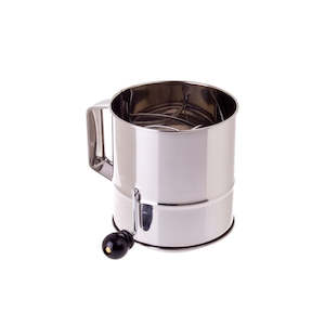 Appetito Stainless Steel Crank Action Flour Sifter