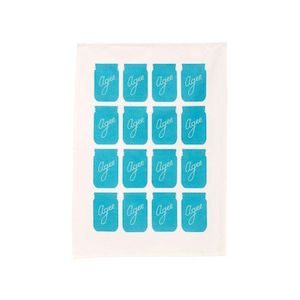 Kitchen Textiles: Agee Tea Towel - Jars with Branding