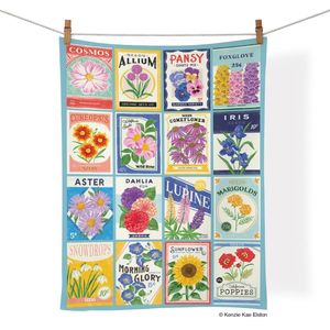 Kitchen Textiles: WerkShoppe Cotton Tea Towel – Seed Packets