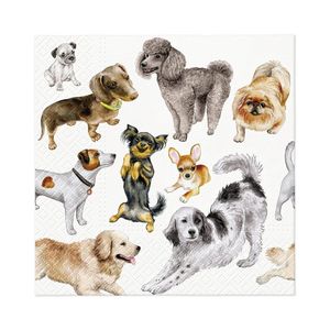 Event Party Supplies: PAW Paper Napkins - Dogs Happiness
