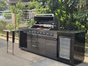 Kiwi Grab: Outdoor BBQ Kitchen Garden BBQ Grill Set Black