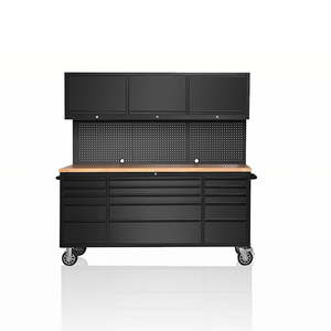 Kiwi Grab: 72 Inch 18 Drawers black Tool Chest workbench