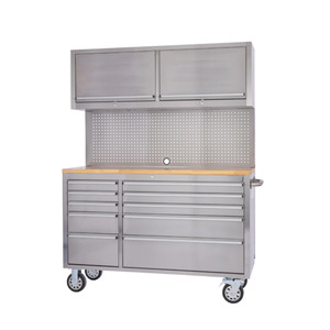 Kiwi Grab: 55 Inch 12 Drawers Stainless Steel Tool Chest workbench