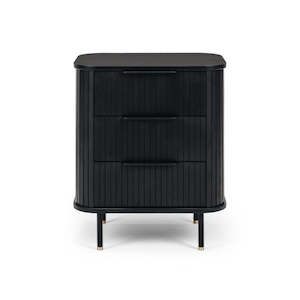 Bedside Tables: Anders 3 Drawer Bedside Table - Black