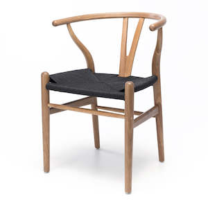 Wishbone Dining Chair - Natural w Black Rope