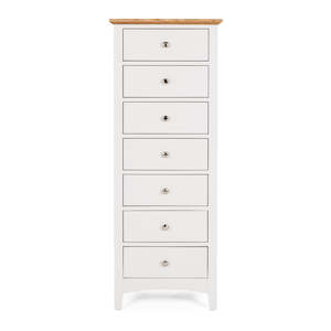Jessica: Jessica 7 Drawer Tallboy - Oak Top