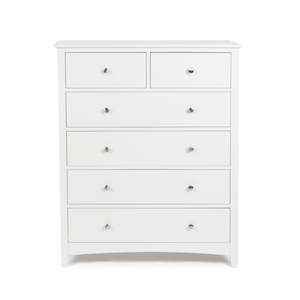 Jessica: Jessica 6 Drawer Chest - White