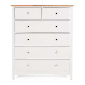 Jessica: Jessica 6 Drawer Chest - Oak Top